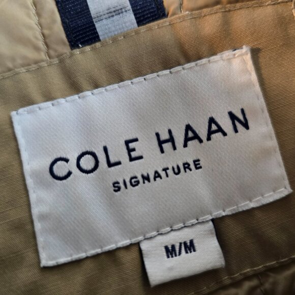 Cole Haan Jacket Men Medium Tan Sherpa Collar Bomber Utility Coat Casual Classic - Picture 8 of 8